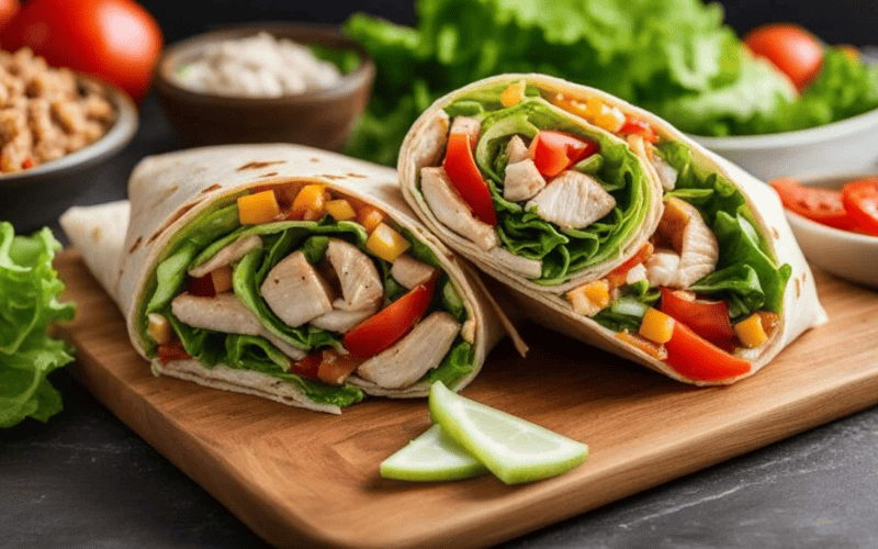 Wrap de Frango Grelhado com Vegetais